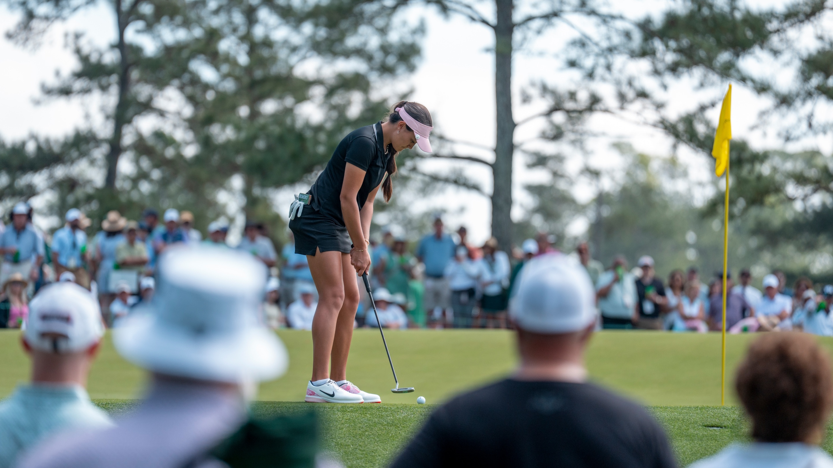 Kiara Romero of United States chips to the green on the No. 6 hole ...